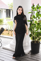 Tabby Satin Maxi Dress (Black)