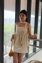 Chaya Flare Eyelet Top (Khaki)