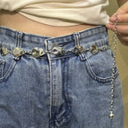 Asymmetrical Strap Belt (Silver)