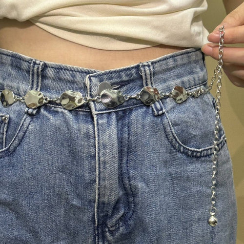 Asymmetrical Strap Belt (Silver)