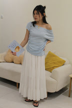 Frida Asymmetrical Ruched Top (Blue)