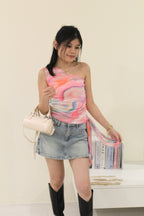 Scarlett Ombre Asymmetrical Top (Pink)