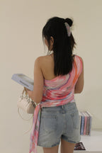 Scarlett Ombre Asymmetrical Top (Pink)