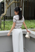 Gael Stripes Knit Top (Grey)
