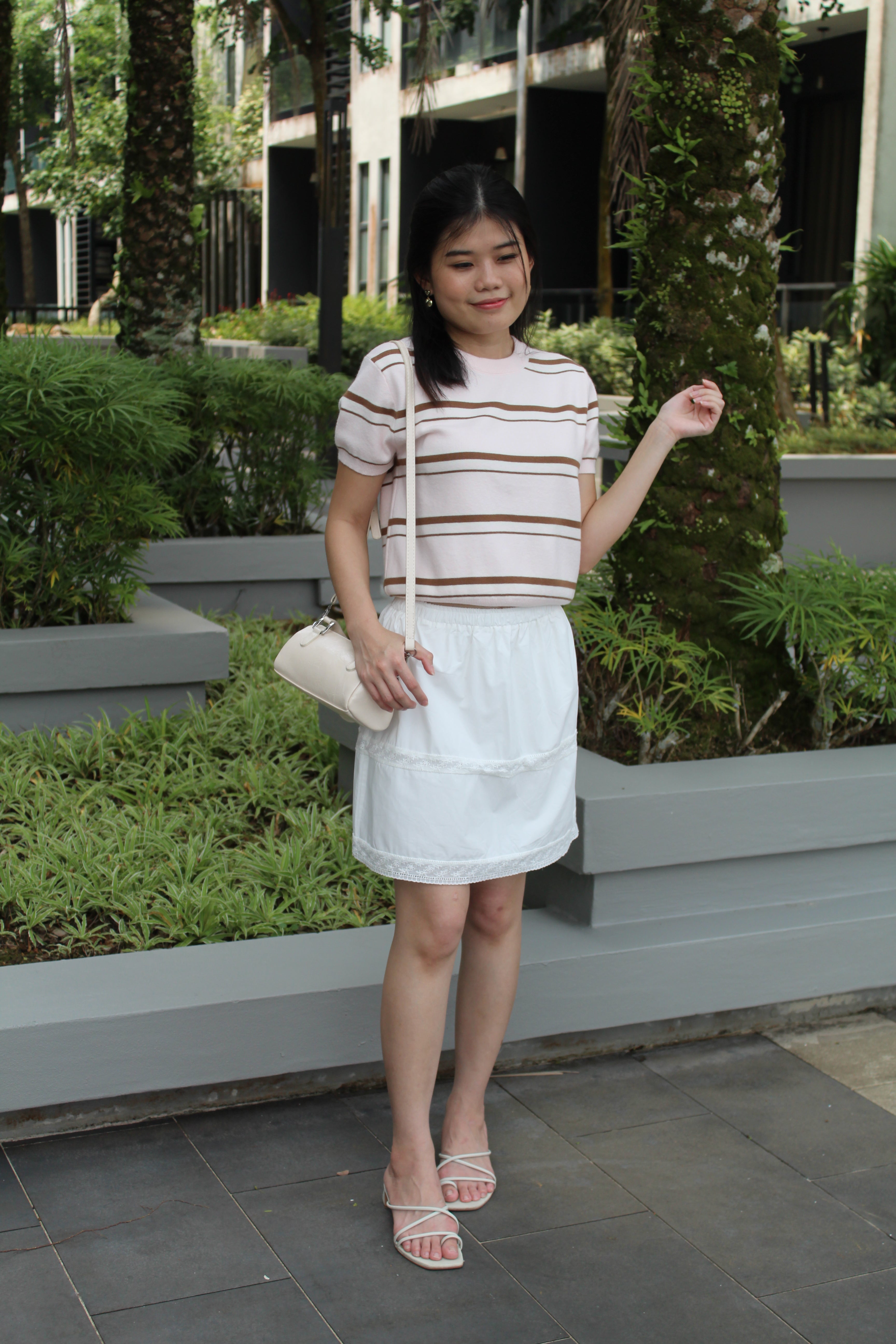 Gael Stripes Knit Top (Pink)