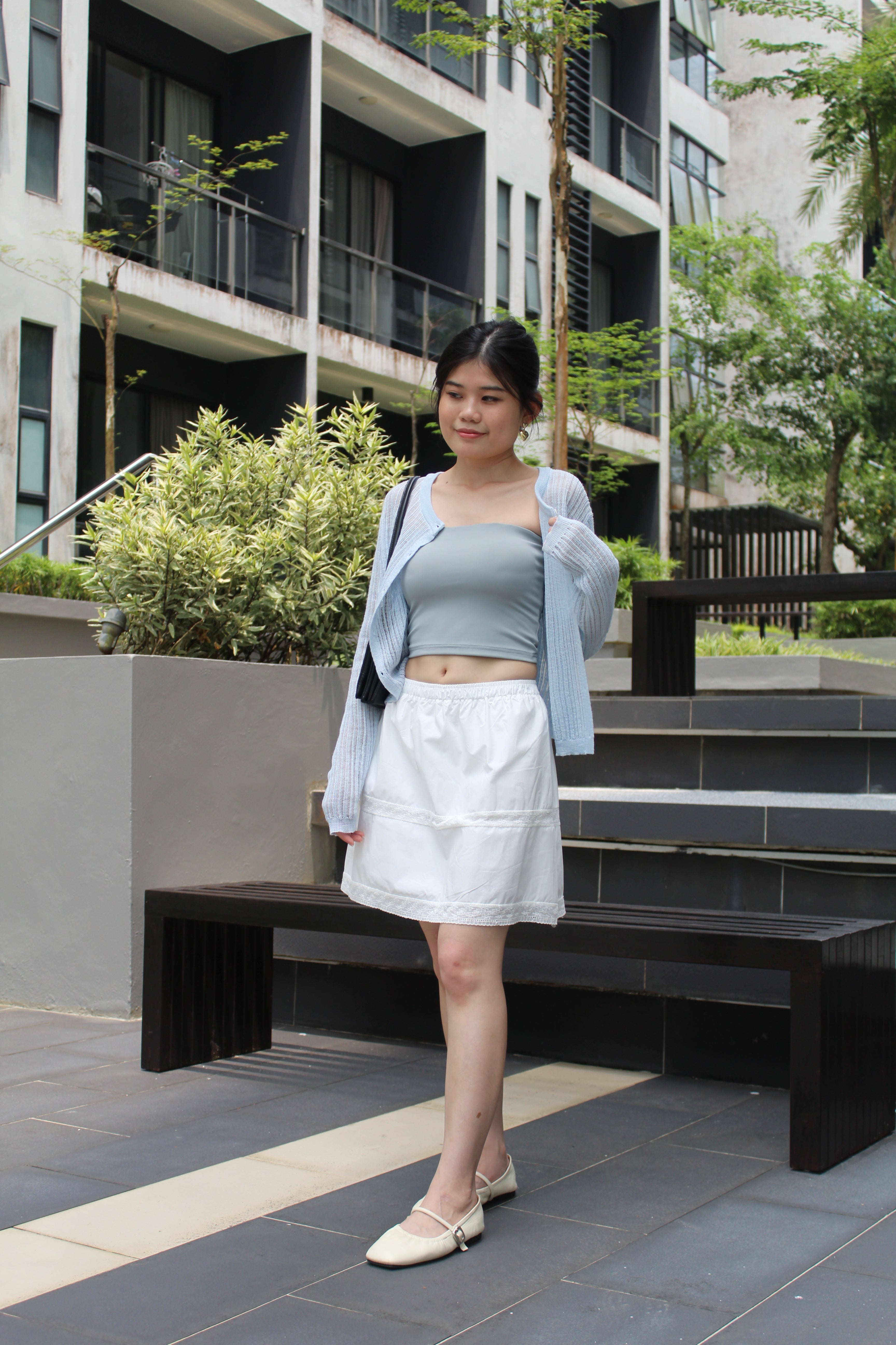Robyn Lace Mini Skirt (White)