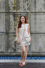 Emily Linen Vest Top (Cream)