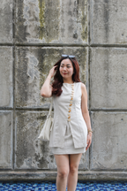 Emily Linen Vest Top (Cream)