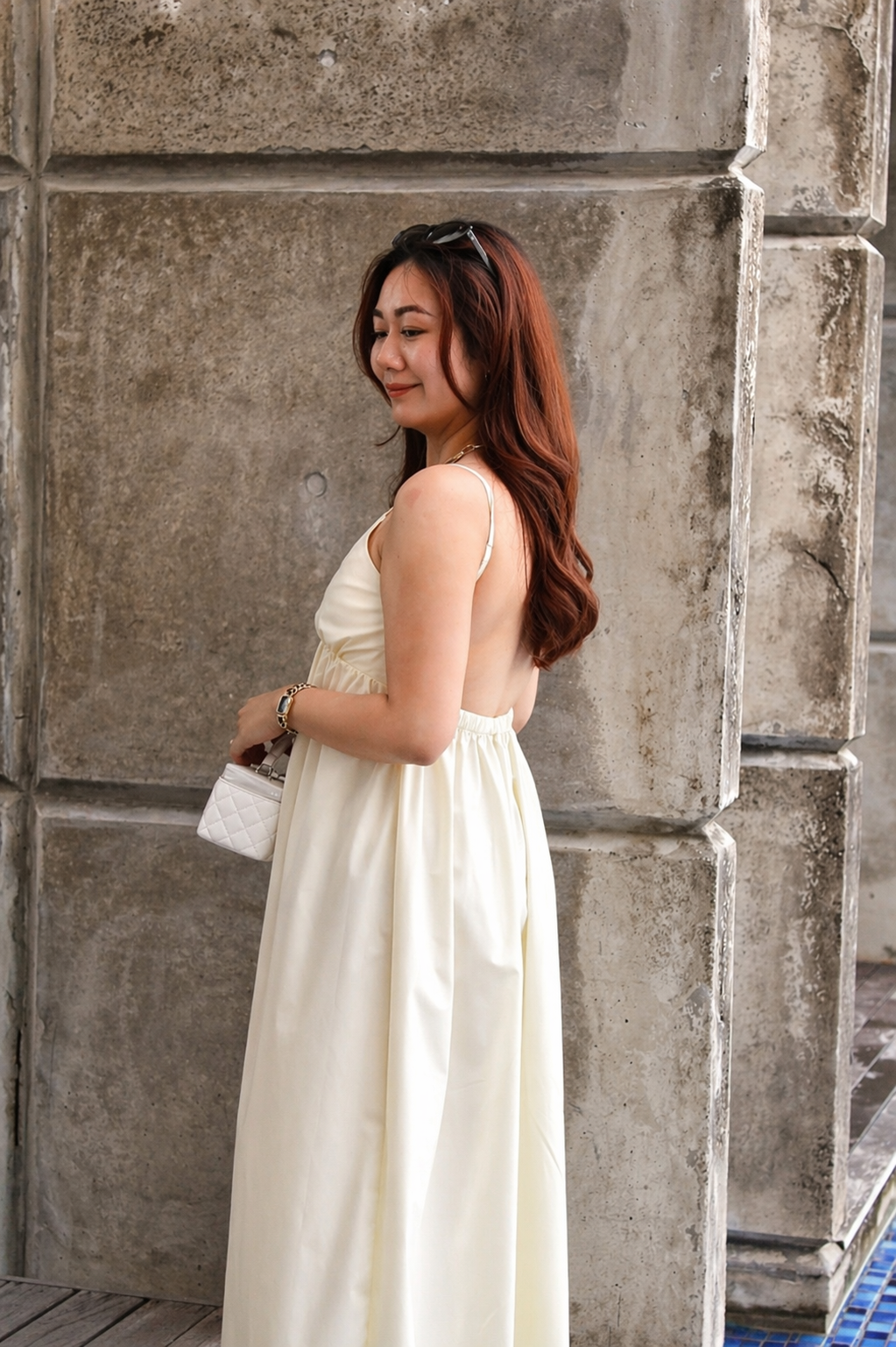 Olivia Bare Back Maxi Dress (Yellow)