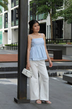 Chaya Flare Eyelet Top (Khaki)