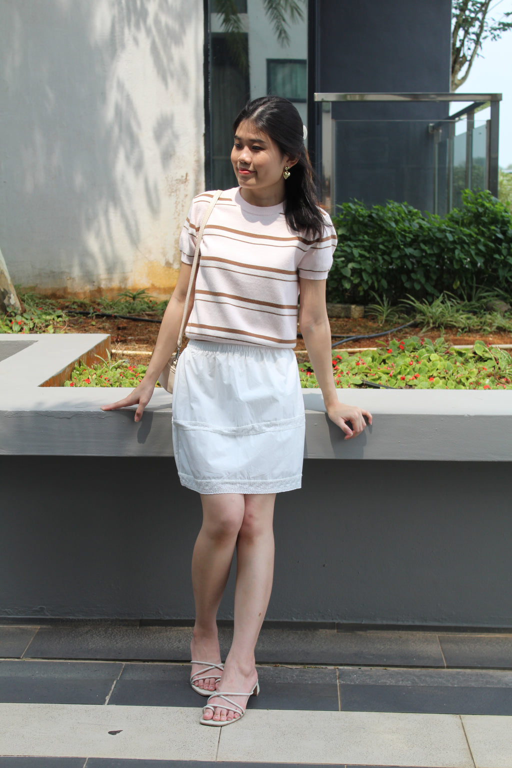Gael Stripes Knit Top (Pink)