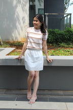 Gael Stripes Knit Top (Pink)