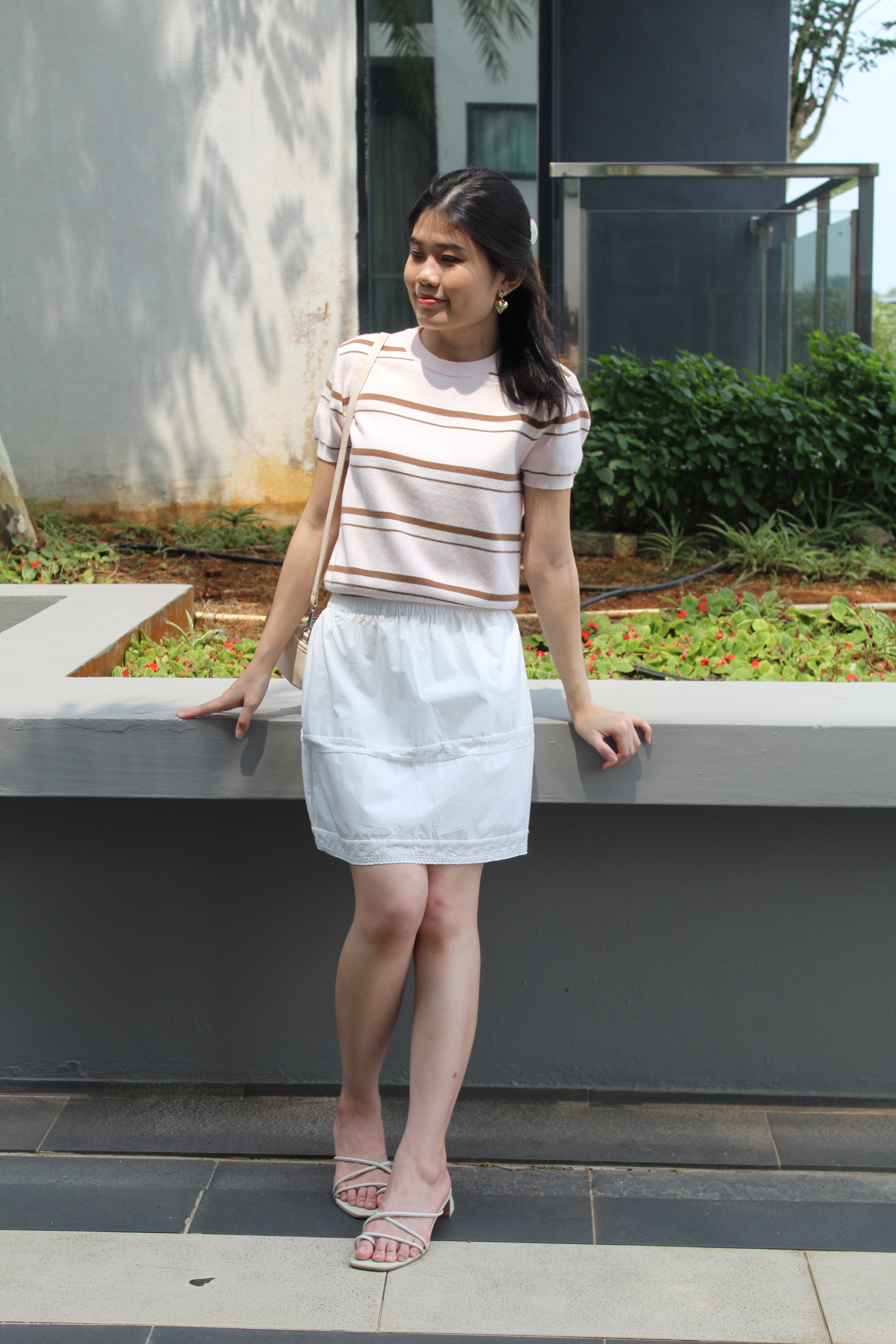 Gael Stripes Knit Top (Pink)