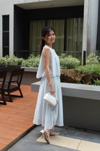 Vertie Bling Flare Two Piece Skirt Set (Blue)