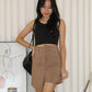 Megan Asymmetrical Mini Skirt (Khaki)