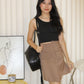 Megan Asymmetrical Mini Skirt (Khaki)