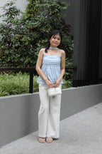 Chaya Flare Eyelet Top (Khaki)