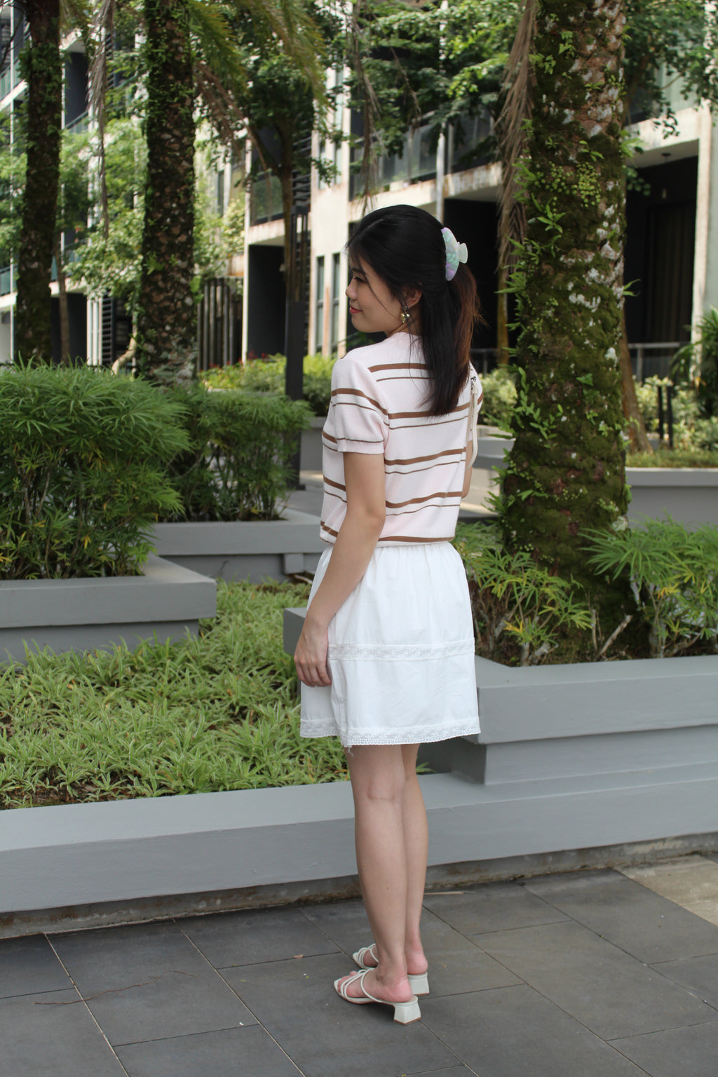 Robyn Lace Mini Skirt (White)