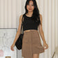 Megan Asymmetrical Mini Skirt (Khaki)