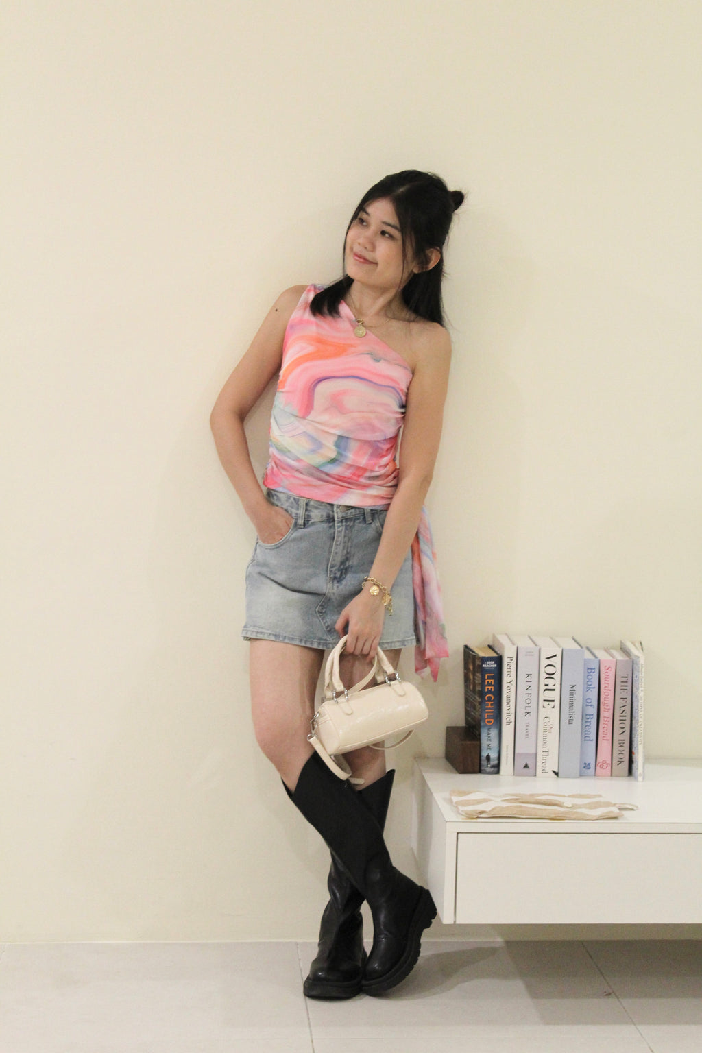 Scarlett Ombre Asymmetrical Top (Pink)