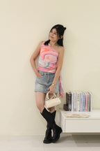 Scarlett Ombre Asymmetrical Top (Pink)