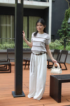 Gael Stripes Knit Top (Grey)