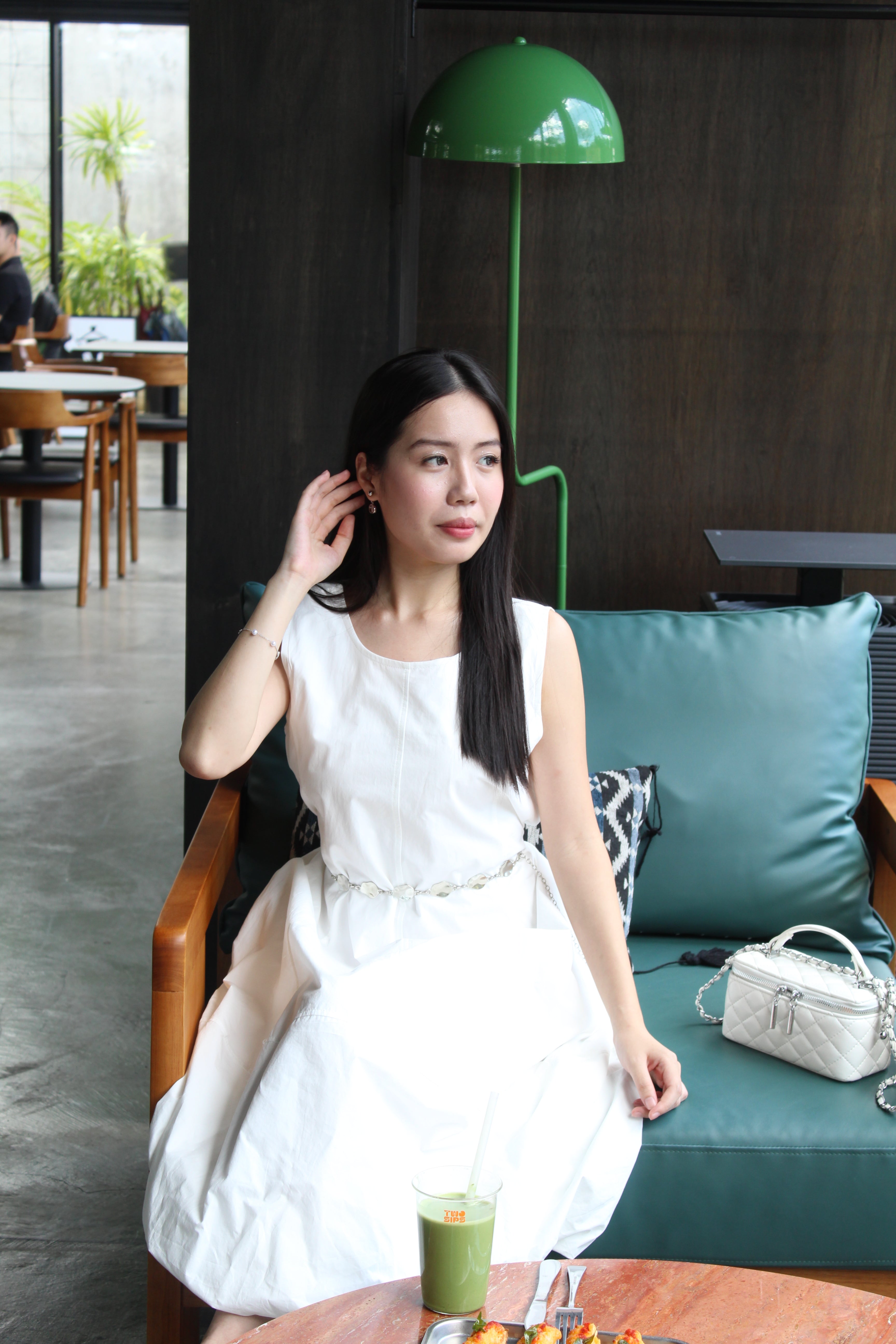 Riley Bubble Midaxi Dress (White)