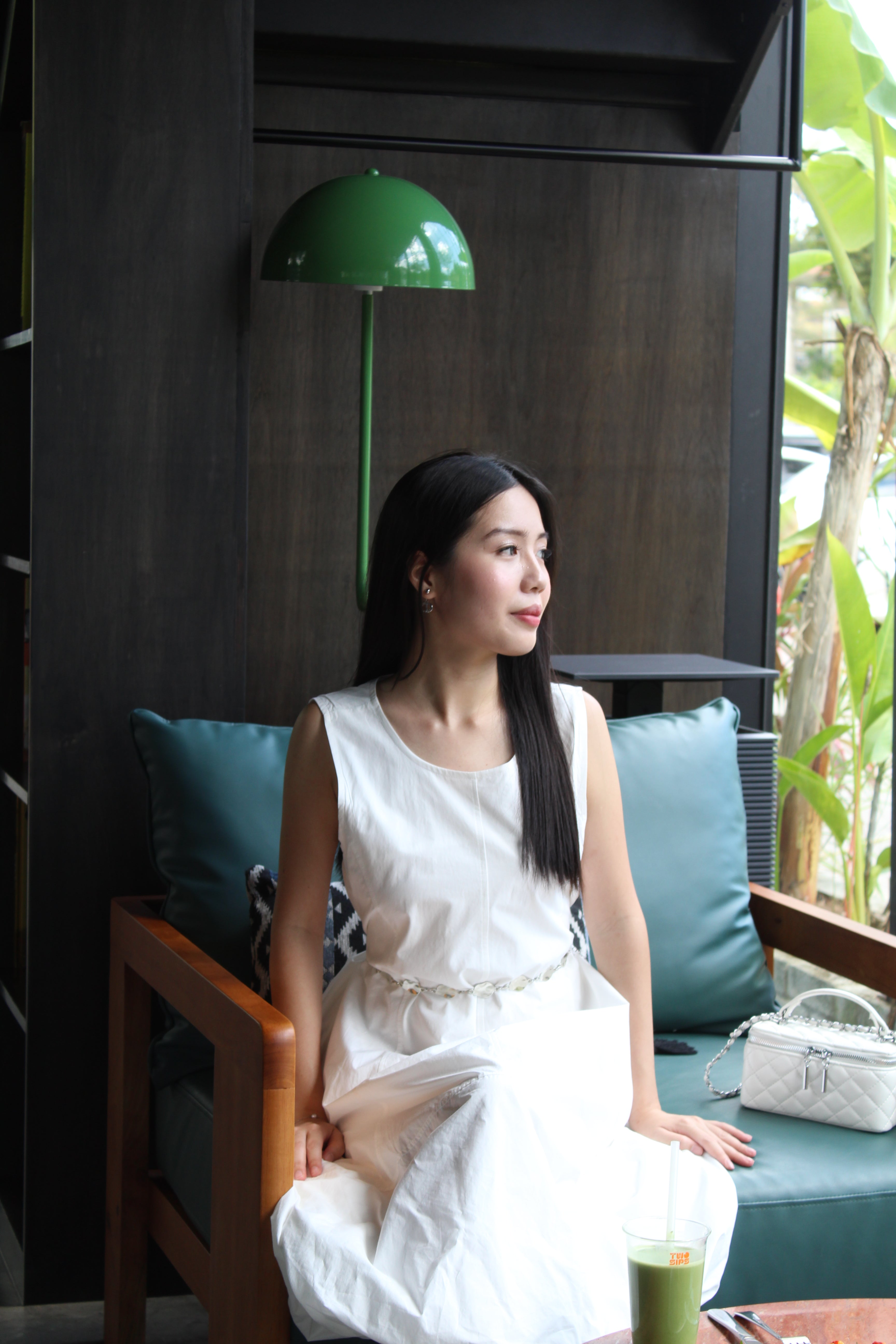 Riley Bubble Midaxi Dress (White)