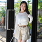 Onyx Semi-Sheer Long Sleeve Top (White)