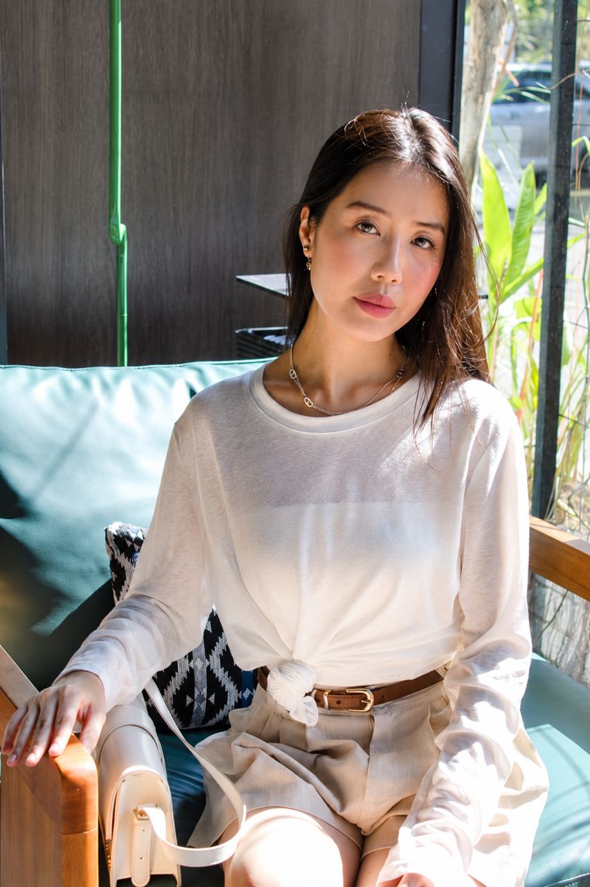 Onyx Semi-Sheer Long Sleeve Top (White)