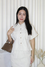 Mary Two Piece Skorts Set (Cream)