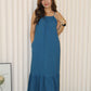 Mayra Textured Halter Maxi Dress (Blue)