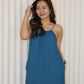 Mayra Textured Halter Maxi Dress (Blue)