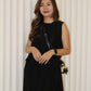 Rowena Flare Two Piece Skirt Set (Black)