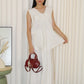 Gloria Textured Flare Maxi Skirt (White)