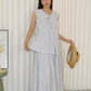 Gloria Textured Flare Maxi Skirt (White)