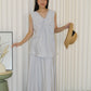 Gloria Textured Flare Top (White)