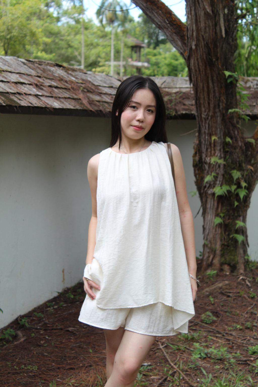 Vania Two Piece Shorts Set (Cream)