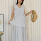 Gloria Textured Flare Top (White)