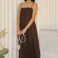 Paloma Eyelet Midaxi Dress (Brown)