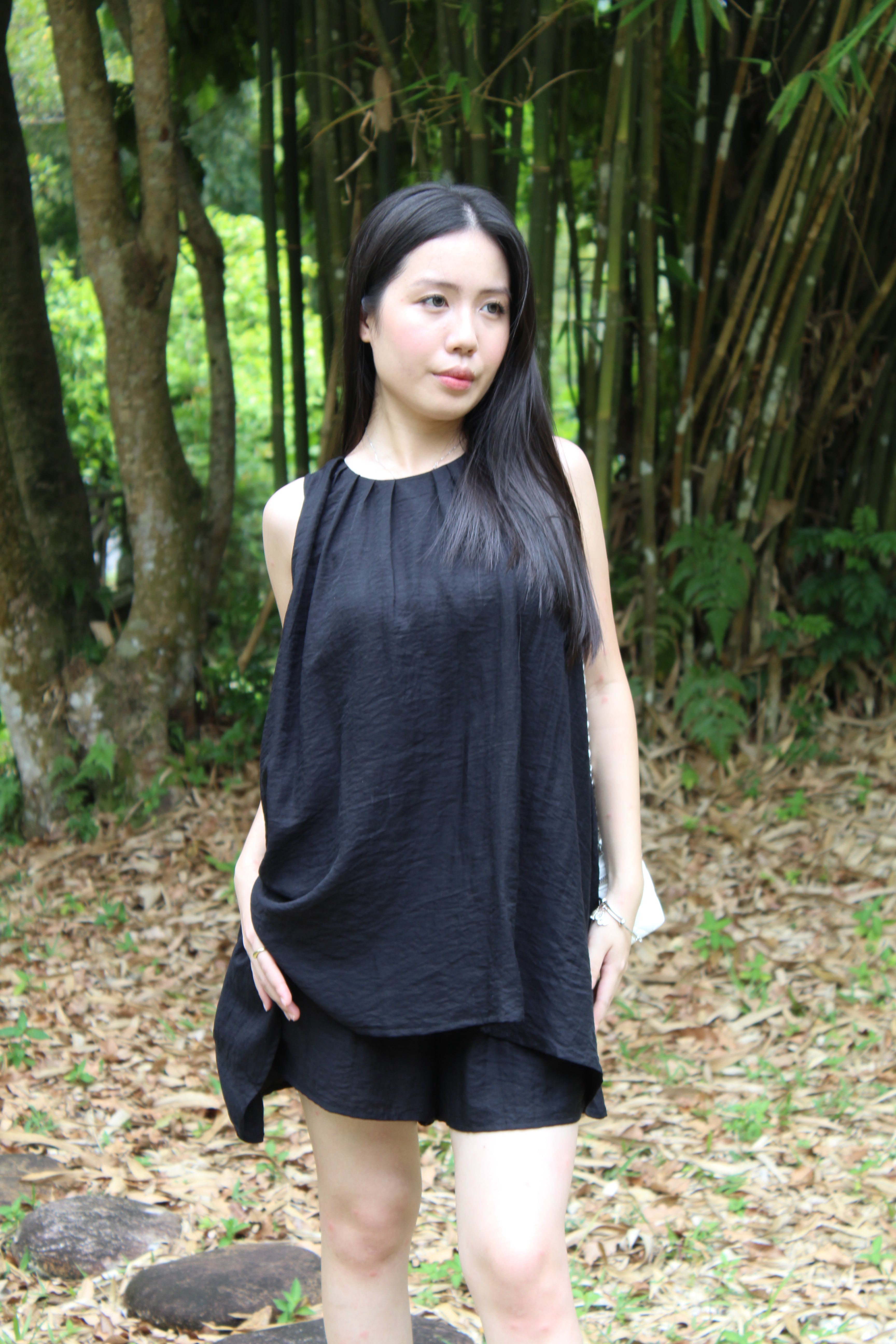 Vania Two Piece Shorts Set (Black)