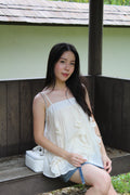 Ellie Ruffle Cami Top (Cream)