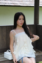 Ellie Ruffle Cami Top (Khaki)