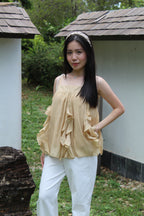 Ellie Ruffle Cami Top (Khaki)