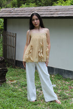 Ellie Ruffle Cami Top (Khaki)