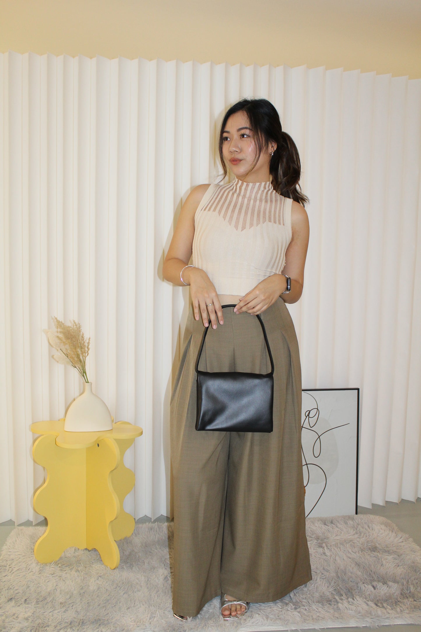 Bomi Flare Suit Pants (Grey)