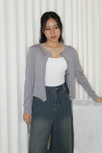 Jadira Knit Cardigan Top (Grey)