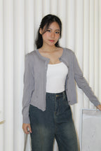 Jadira Knit Cardigan Top (Grey)