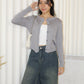 Jadira Knit Cardigan Top (Grey)