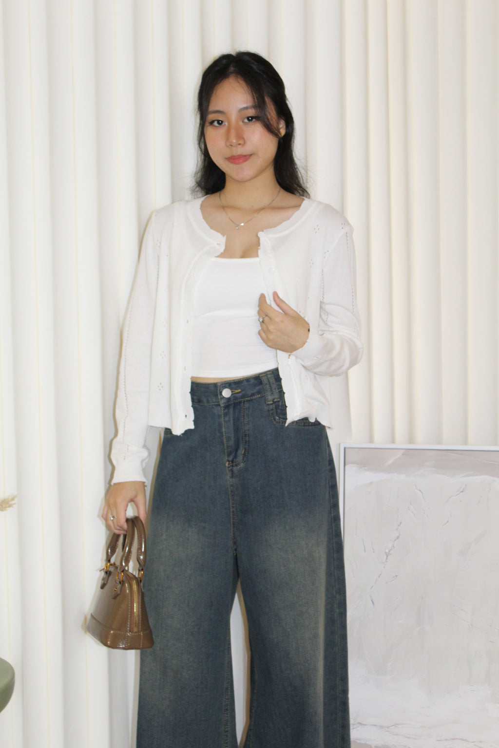 Jadira Knit Cardigan Top (Grey)